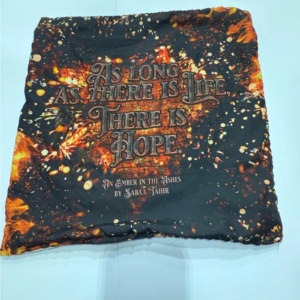 An Ember in the Ashes Book Quote Throw Pillow Cover Fantasy Decor 18x18